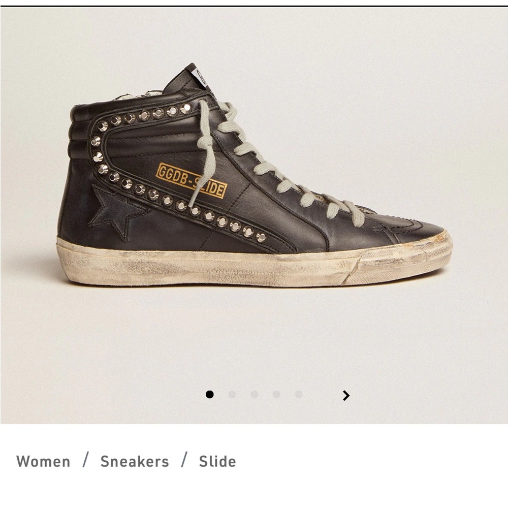 Golden Goose Black High-Top Sneakers with Studs EU 36